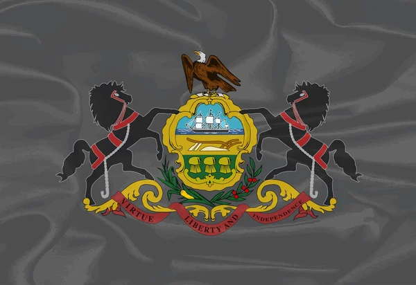 Bandera de seda de Pennsylvania — Vector de stock