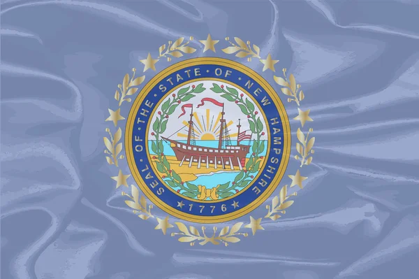 New Hampshire Silk Flag — Stok Vektör