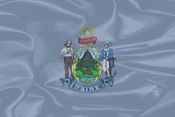 Bandiera di seta dello Stato del Maine — Vettoriale Stock