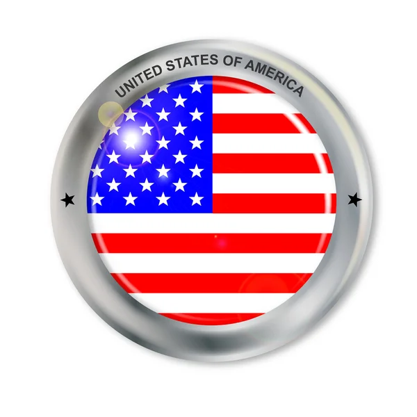 Unites States of America Button — ストックベクタ