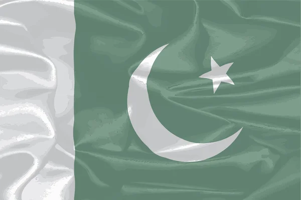 Bandera de seda de Pakistán — Vector de stock