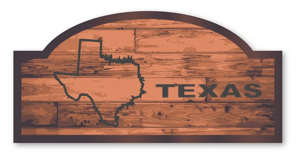 Texas segno di legno — Vettoriale Stock