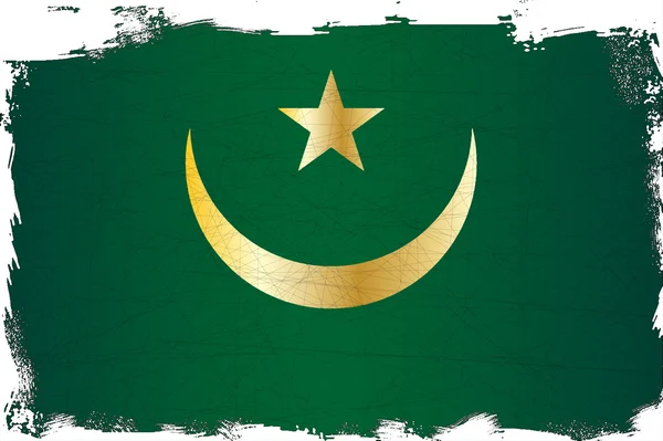 Grunge Bendera Mauritania - Stok Vektor