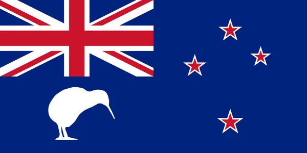 New Zealand Flag With Kiwi — Stock Vector