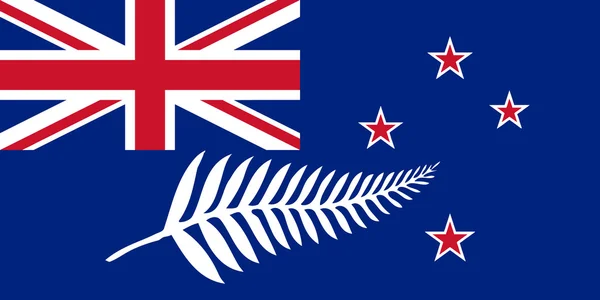 Neuseeland-Flagge mit Silberfarn — Stockvektor