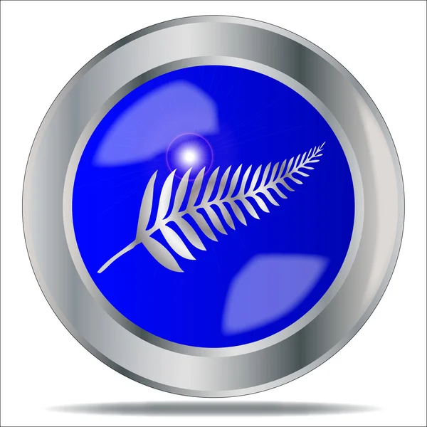 Silver Fern Button — Stock Vector