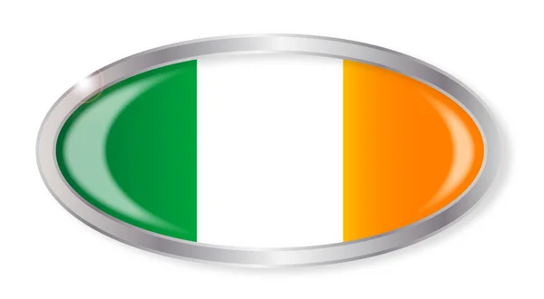 Botón oval de bandera irlandesa — Vector de stock