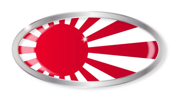 Botón oval de bandera japonesa — Vector de stock