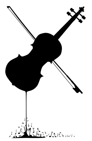 Fluyendo música de violín — Vector de stock