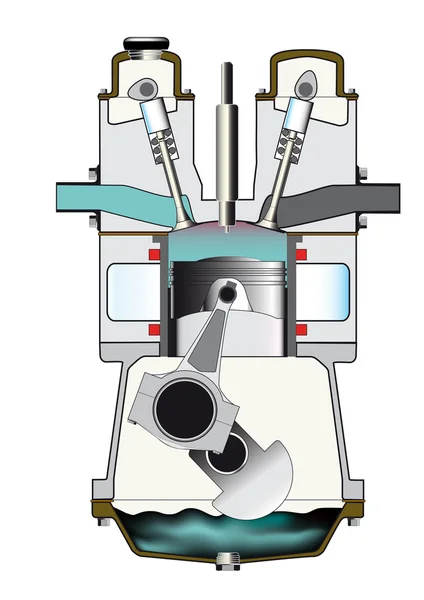 Diesel Compression Stroke. — Stock Vector