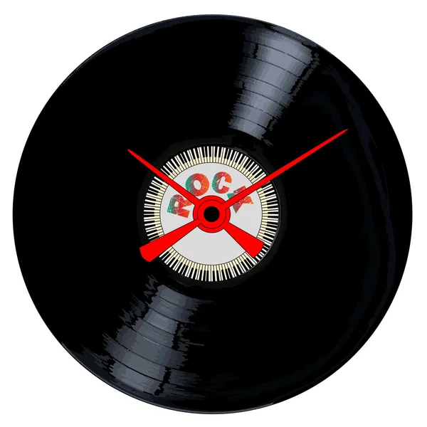 Rock Record Reloj cara — Vector de stock