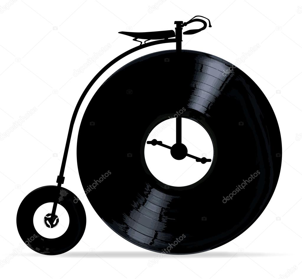 Penny Farthing With Vinyl Records