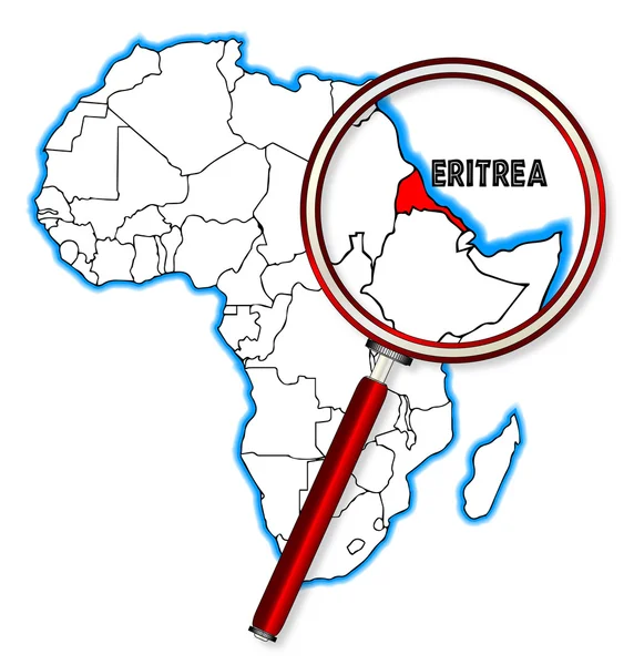 Eritrea Under A Magnifying Glass — Stock Vector