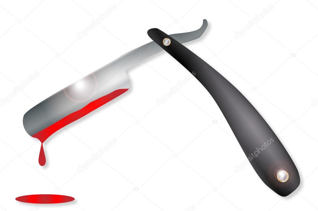 razor blade and blood Stock Illustration