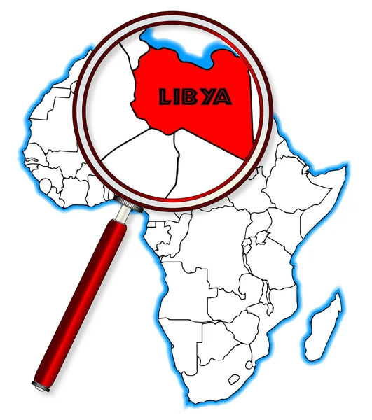 Libye sous un verre grossissant — Image vectorielle