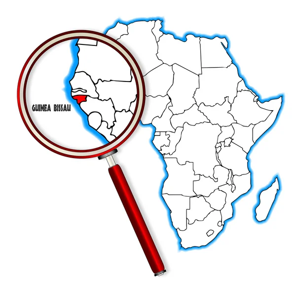 Guinea Bissau Under A Magnifying Glass - Stok Vektor