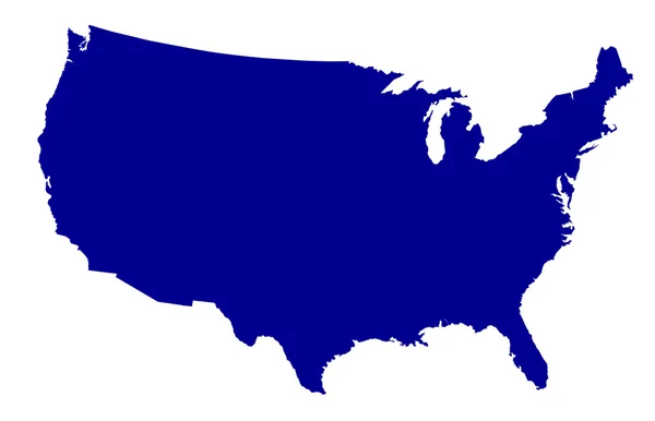 Usa mapa silueta — Vector de stock