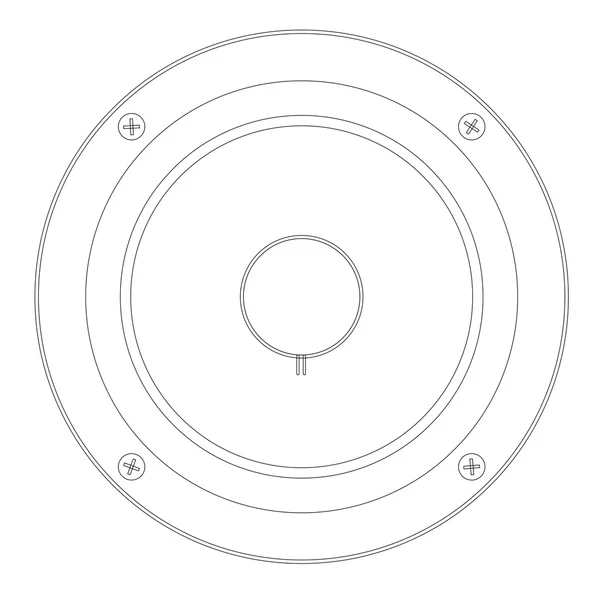 Alto-falante amplificador musical em esboço — Vetor de Stock