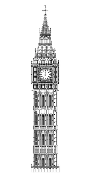 Big Ben a medianoche — Archivo Imágenes Vectoriales
