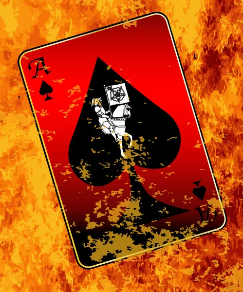 Burning Ace Of Spades Stock Illustration
