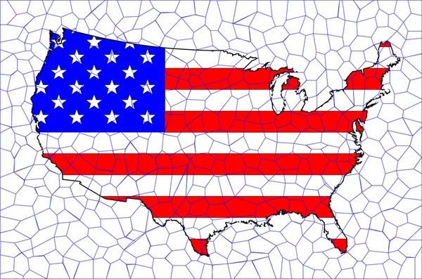 Carte du drapeau des États-Unis Mosaïque — Image vectorielle