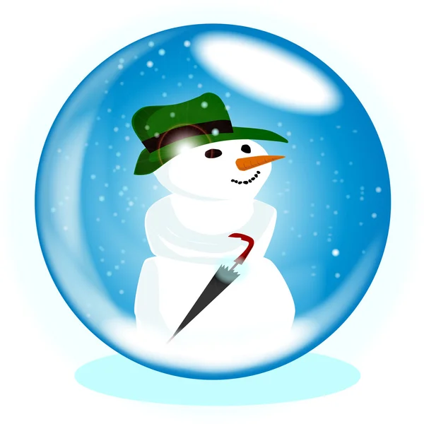 Sneeuwpop bal — Stockvector