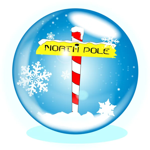 North Pole Winter Globe — Stock Vector