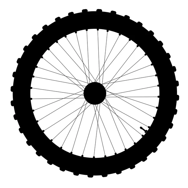 Bicycle Wheel Silhouette — Stock Vector