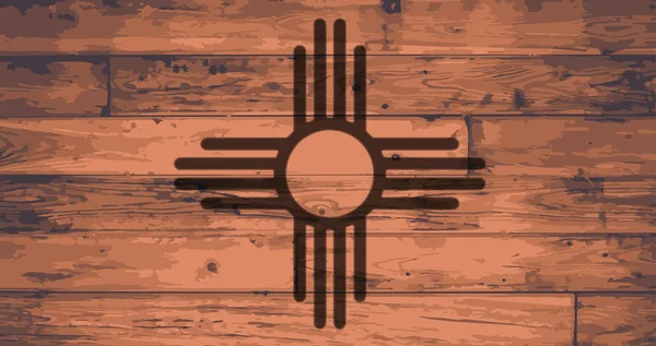 Nové Mexiko státní vlajky značka — Stockový vektor