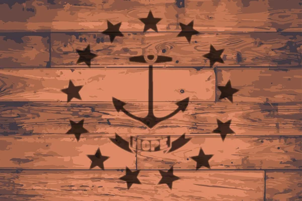 Ρόουντ νησιωτικό κράτος σημαίας μάρκα — Διανυσματικό Αρχείο