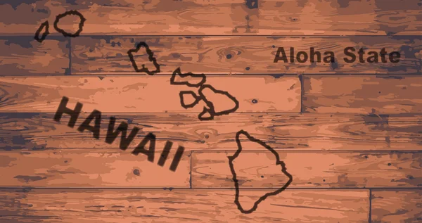 Hawaii mapa značka — Stockový vektor