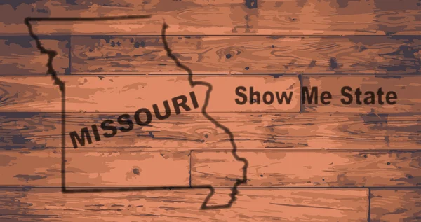 Missouri karta varumärke — Stock vektor