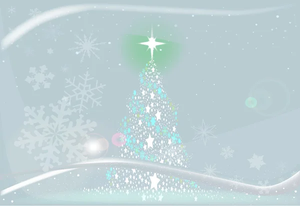 Frío árbol de Navidad — Vector de stock