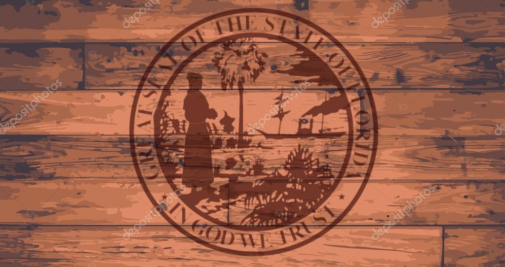 Florida State Seal branded onto wooden planks