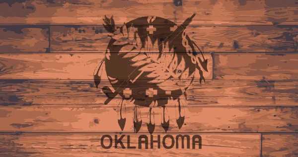 Oklahoma flagga märke — Stock vektor