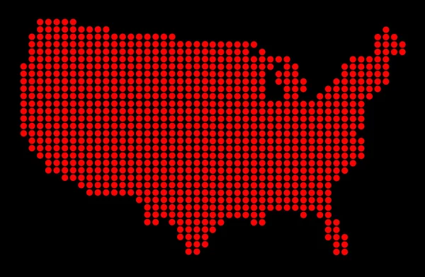 EUA esboço mapa de pontos — Vetor de Stock