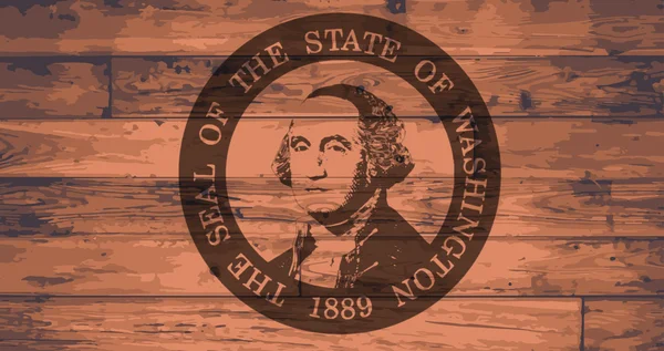 Drapeau de l'État de Washington et marque Seal — Image vectorielle