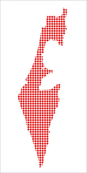 Red Dot mapa Izraele — Stockový vektor