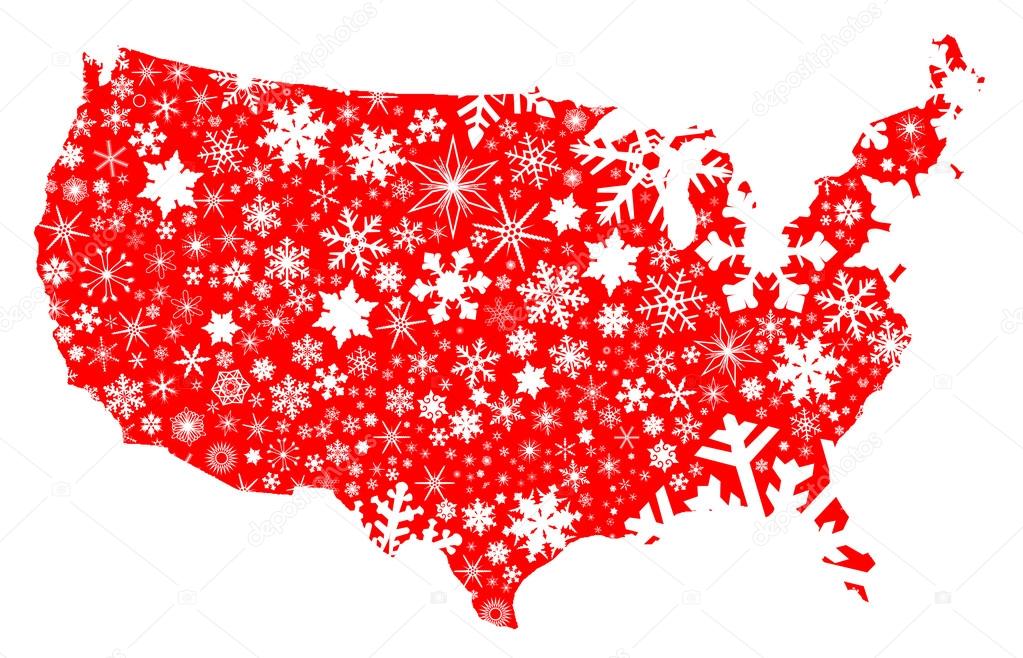 America Map Christmas