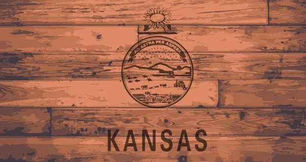 Kansas vlag merk — Stockvector