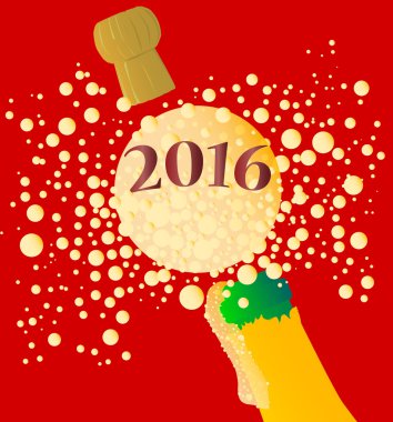 Bubbly New Year 2016 clipart