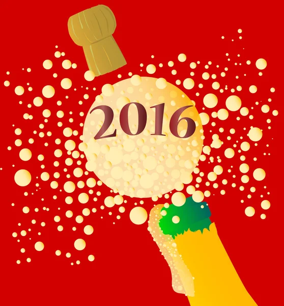 Ano novo borbulhante 2016 — Vetor de Stock