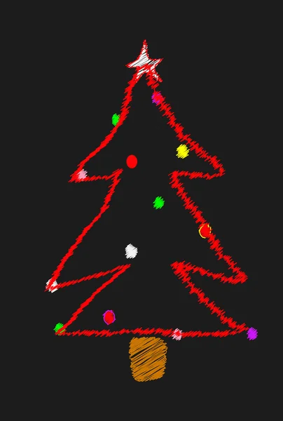 Scribble kerstboom — Stockvector