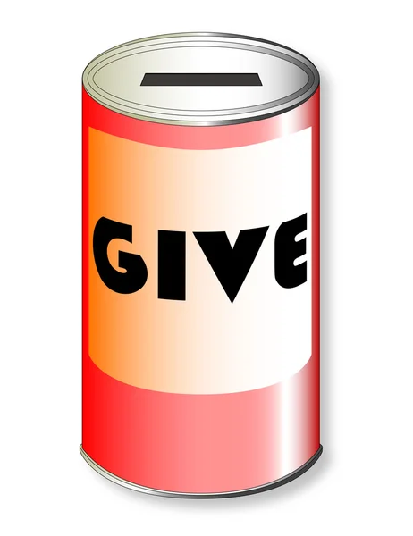 Give Charity Tin — Stock Vector
