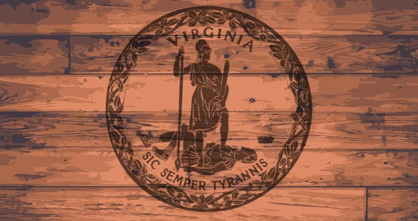 Virginia State flagga märke — Stock vektor