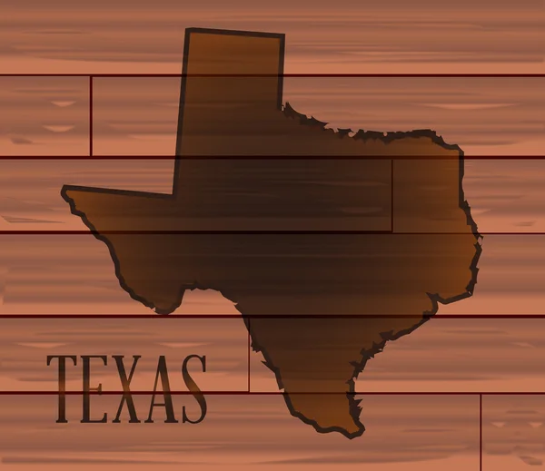 Texas Marque sur bois — Image vectorielle