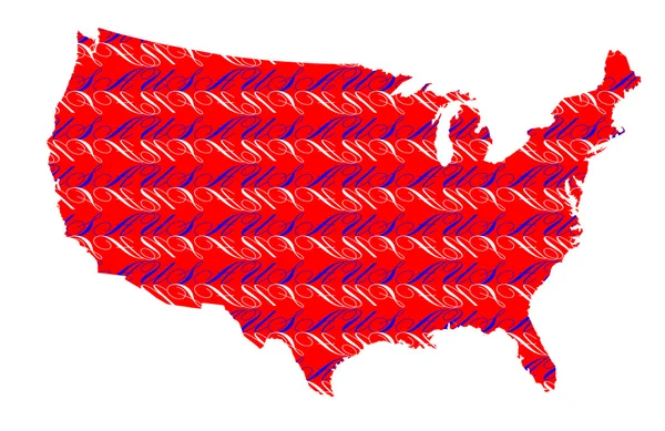 Pozadí textu mapa USA — Stockový vektor