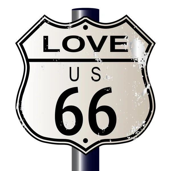 Znamení lásky Route 66 — Stockový vektor