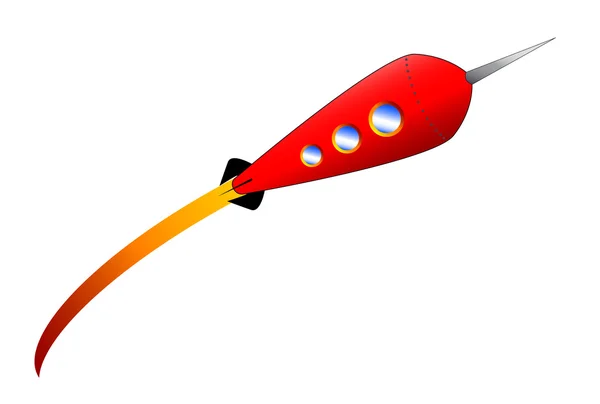Röd cartoon raket — Stock vektor