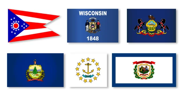 米国州の旗コレクション — ストックベクタ